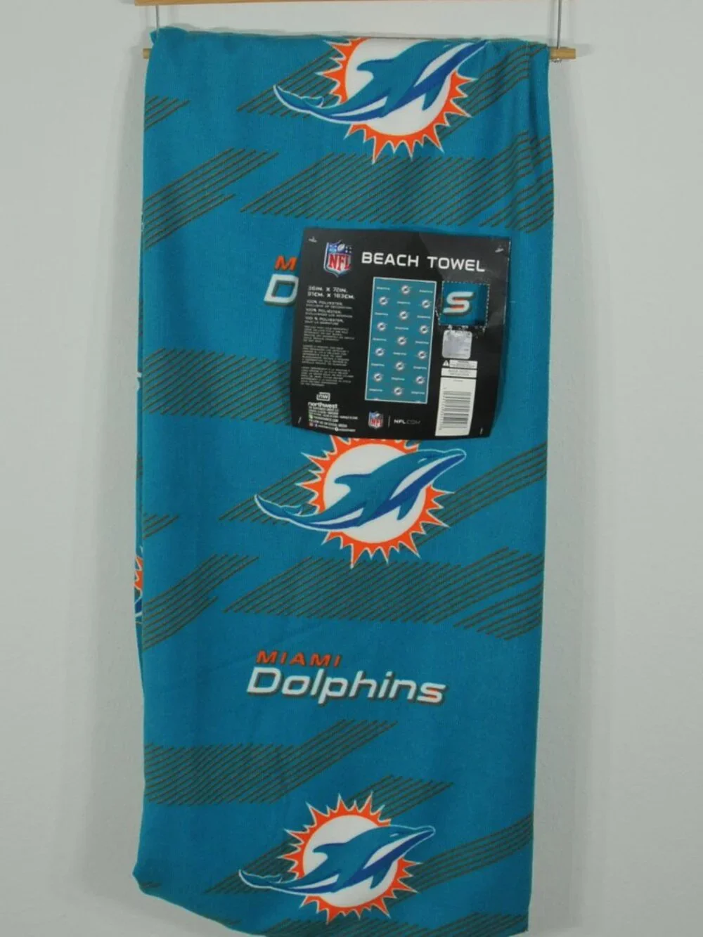 Miami Dolphins NFL Beach Towel 36in x 72in Officially Licensed Product NWT